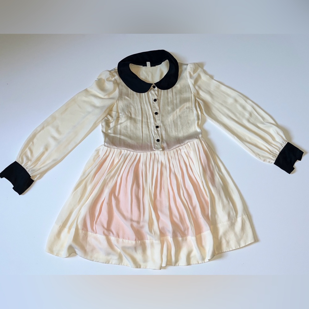 Elegant Cream and Black Women's dress